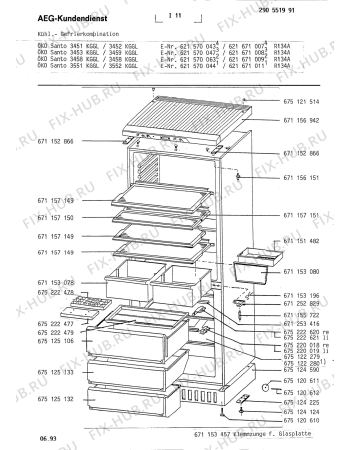 Взрыв-схема холодильника Aeg S3458 KG - Схема узла Housing 001