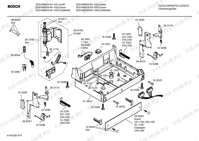 Взрыв-схема посудомоечной машины Bosch SGU46B05 - Схема узла 05