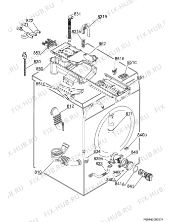 Схема №2 L87695NWD с изображением Обшивка для стиральной машины Aeg 140063545010