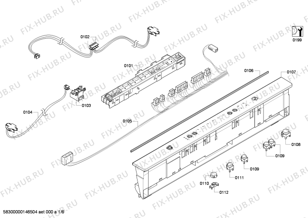 Схема №4 SHX6AP05UC с изображением Панель управления для посудомойки Bosch 00683341
