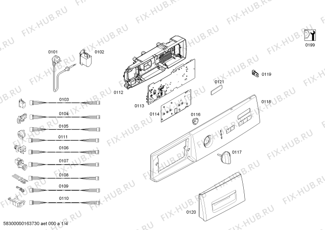 Схема №2 WM08E200GR с изображением Панель управления для стиральной машины Siemens 00678944