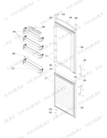 Схема №3 WBR 3512 X с изображением Дверка для холодильной камеры Whirlpool 480188800235