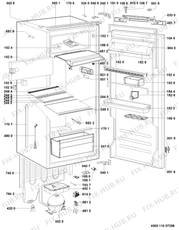 Схема №1 ARG 9472 A++ S с изображением Дверца для холодильной камеры Whirlpool 481010903119