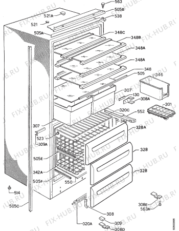 Схема №1 S3092-1I с изображением Панель ящика для холодильника Aeg 2271021178