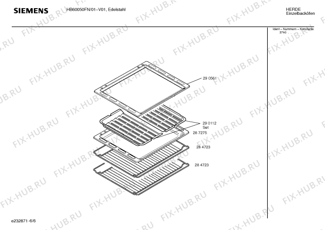 Схема №3 HB60020FN с изображением Инструкция по эксплуатации для плиты (духовки) Siemens 00523424