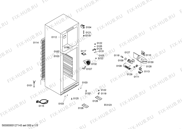 Схема №1 KD33VX10FF с изображением Дверь для холодильника Siemens 00245657