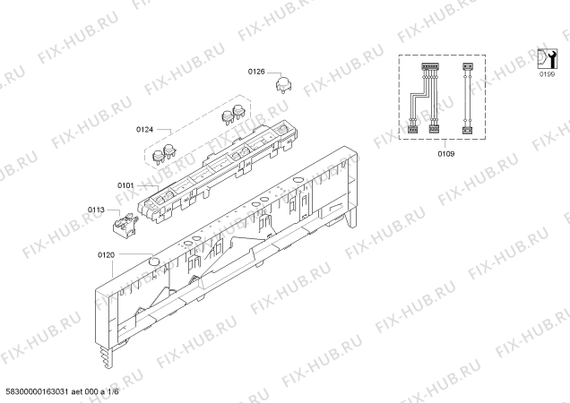 Схема №2 SN65E010EU TP3 с изображением Передняя панель для посудомойки Siemens 00742216