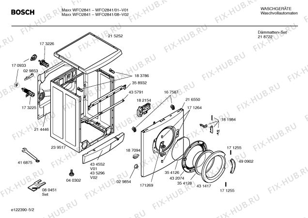 Схема №2 WFO2841 Maxx WFO 2841 с изображением Таблица программ для стиральной машины Bosch 00585973