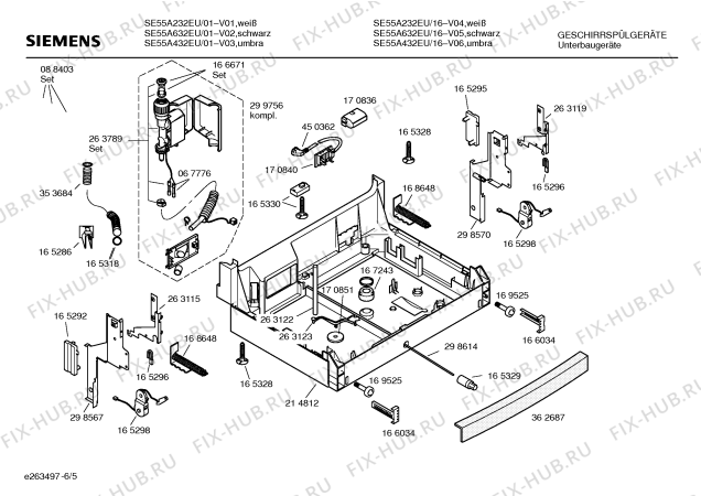Схема №1 SE55A432EU с изображением Инструкция по эксплуатации для посудомоечной машины Siemens 00586307