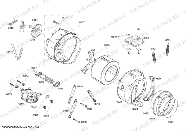 Схема №1 WLO20260PL Bosch Avantixx 6 VarioPerfect с изображением Модуль управления для стиралки Bosch 00745245