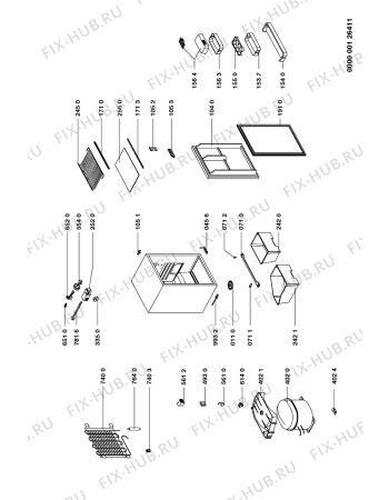 Схема №1 ARG921/G ARG 921/G/WP с изображением Контейнер для холодильника Whirlpool 481952928165