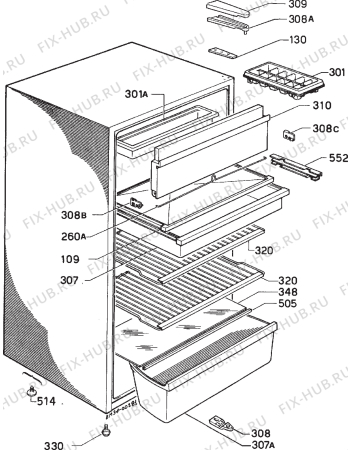 Взрыв-схема холодильника Zanussi Z6171C - Схема узла Housing 001