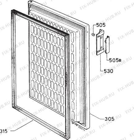 Взрыв-схема холодильника Zoppas PH120V - Схема узла Door 003