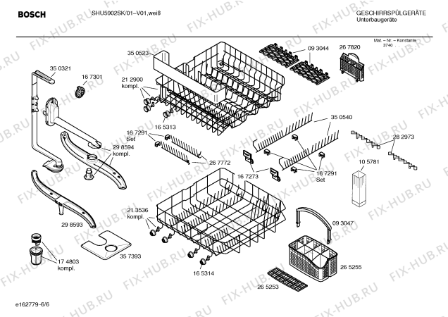 Взрыв-схема посудомоечной машины Bosch SHU5902SK Mixx - Схема узла 06