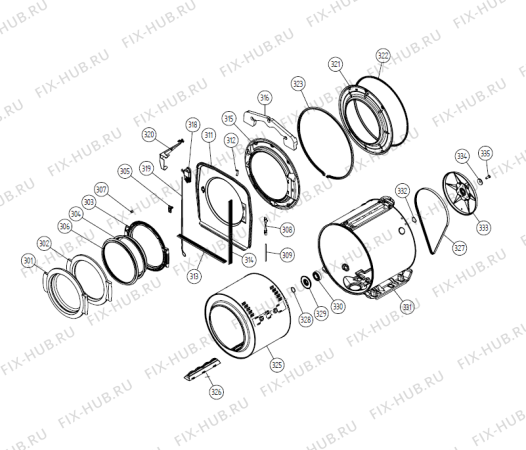 Взрыв-схема стиральной машины Gorenje W6265 DK   -White (900003129, WM25.3) - Схема узла 03