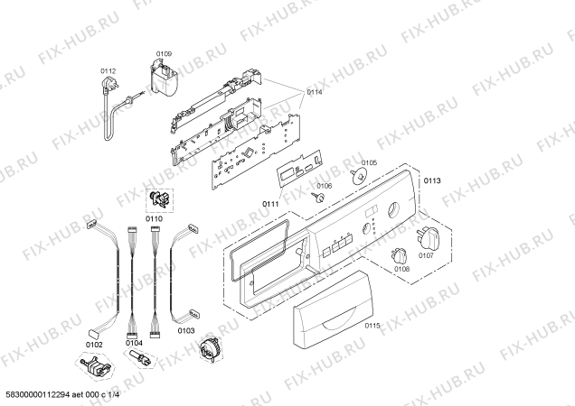 Схема №1 WFO2811EU с изображением Панель управления для стиралки Bosch 00446747