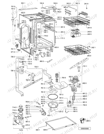 Схема №1 ADL 337 с изображением Панель для электропосудомоечной машины Whirlpool 480140102444