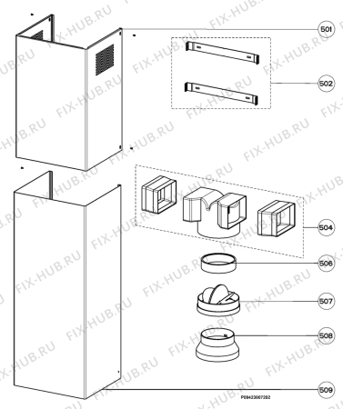 Взрыв-схема вытяжки Electrolux EFC6422X - Схема узла Section 4