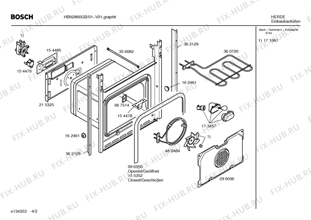 Взрыв-схема плиты (духовки) Bosch HBN2860GB - Схема узла 02