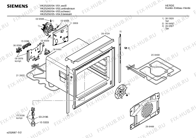 Схема №1 HK25260 с изображением Панель управления для электропечи Siemens 00290662