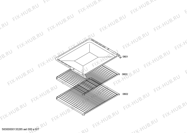 Схема №3 HLN653420F с изображением Стеклокерамика для плиты (духовки) Bosch 00681010