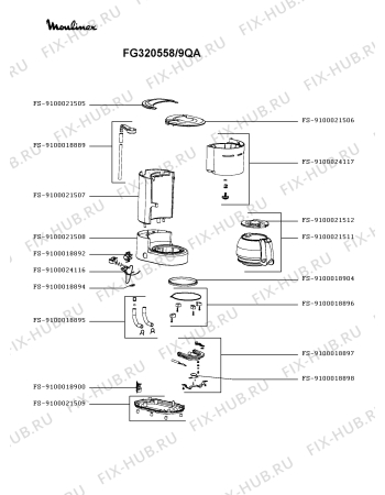 Схема №1 FG320558/9QA с изображением Держатель фильтра для кофеварки (кофемашины) Moulinex FS-9100024117