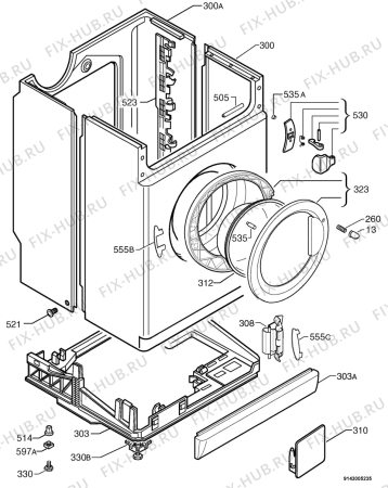 Взрыв-схема стиральной машины Zanussi FJE1206 - Схема узла Housing 001