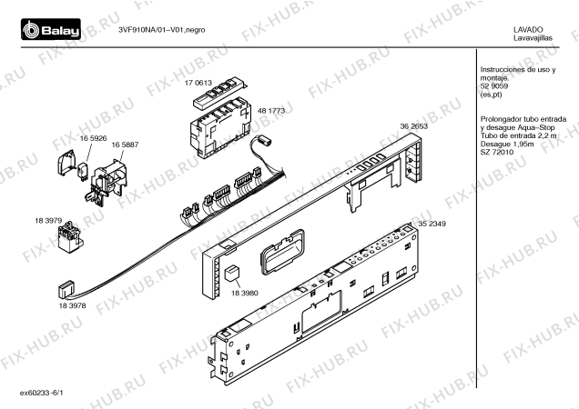 Схема №2 DVS4301 с изображением Кабель для посудомойки Bosch 00183978