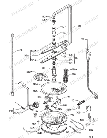 Взрыв-схема посудомоечной машины Zanussi ID1622W - Схема узла Hydraulic System 272