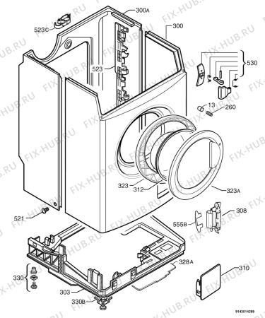 Взрыв-схема стиральной машины Zanussi F1026 - Схема узла Housing 001