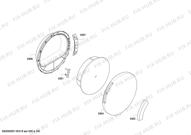 Взрыв-схема сушильной машины Bosch WTE84101TR - Схема узла 03