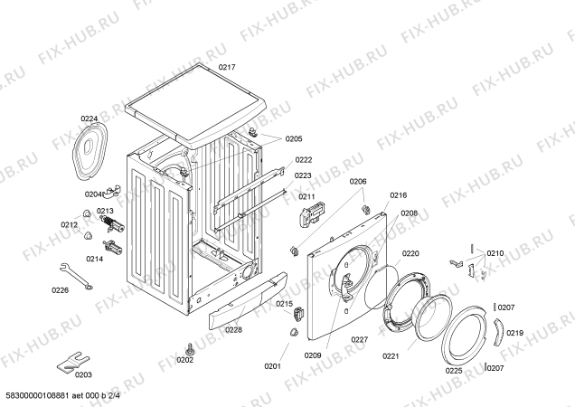 Схема №2 WFO2067BY Maxx WFO 2067 с изображением Панель управления для стиральной машины Bosch 00443830