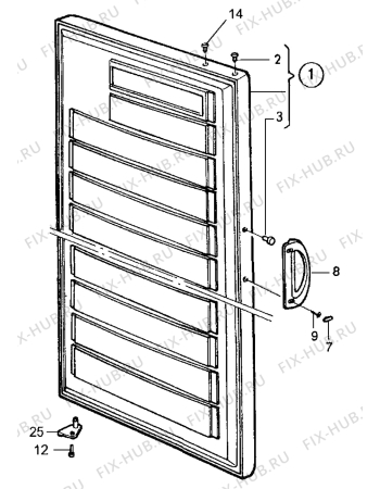 Взрыв-схема холодильника Electrolux EU3216C - Схема узла Door 003