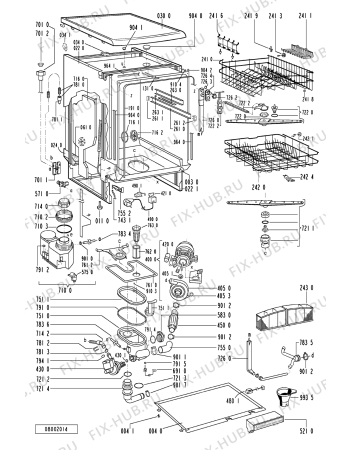 Схема №1 ADP 241 S WH с изображением Панель для посудомойки Whirlpool 481245371187