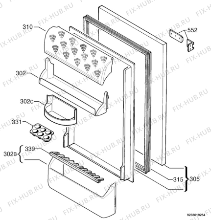 Взрыв-схема холодильника Rex Electrolux FI1510FA - Схема узла Door 003