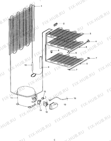 Взрыв-схема холодильника Tricity Bendix ECF023W - Схема узла Cooling system 017