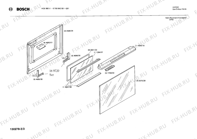 Схема №1 HGE650WAA с изображением Ручка для электропечи Bosch 00027047