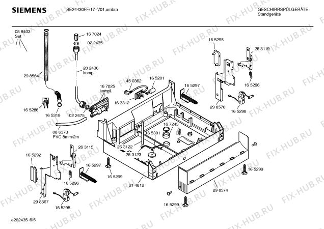Взрыв-схема посудомоечной машины Siemens SE24430FF - Схема узла 05