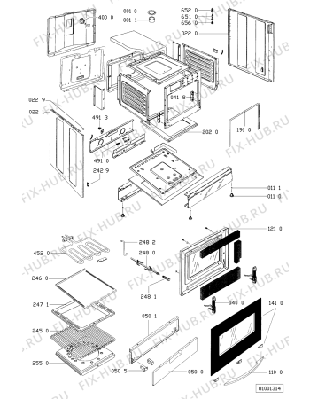 Схема №1 ACM 972 с изображением Обшивка для духового шкафа Whirlpool 481245358766