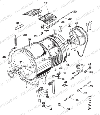 Взрыв-схема стиральной машины Electrolux WH228 - Схема узла Section 3