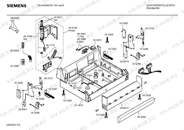 Схема №1 SE26A250EU с изображением Столешница для посудомоечной машины Siemens 00213045