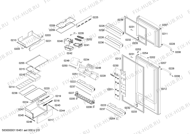 Схема №1 KSU445406Y BOSCH с изображением Испаритель для холодильной камеры Bosch 00439413
