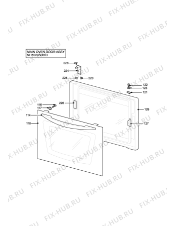 Взрыв-схема плиты (духовки) Electrolux EK5361X (PREMIER) - Схема узла H10 Main Oven Door (large)