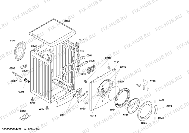 Схема №2 WFP1000B7 с изображением Крышка для стиралки Bosch 00479260