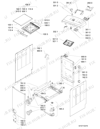 Схема №1 AWE 6516 с изображением Обшивка для стиральной машины Whirlpool 481010556114