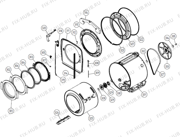 Взрыв-схема стиральной машины Gorenje W6021 with door US   -Titanium #107602116 (900003217, WM33AUS) - Схема узла 03