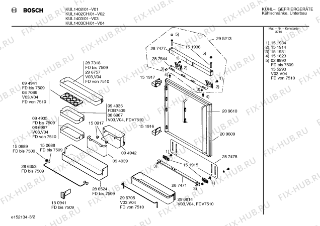 Взрыв-схема холодильника Bosch KUL1402CH - Схема узла 02