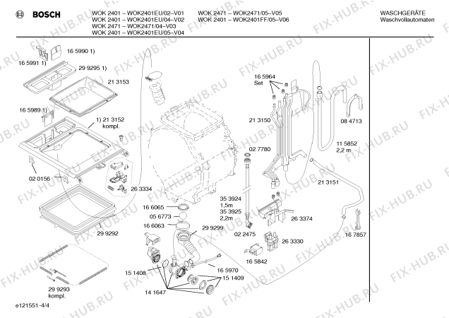 Взрыв-схема стиральной машины Bosch WOK2401FF WOK2401 - Схема узла 04