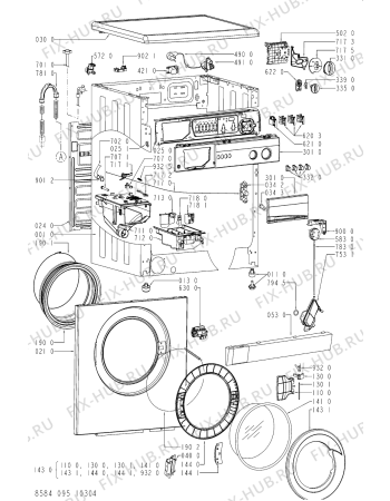 Схема №2 AWV 095/5 с изображением Обшивка для стиральной машины Whirlpool 481245214093