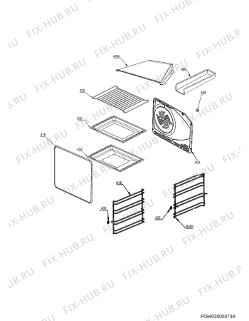 Взрыв-схема плиты (духовки) Aeg Electrolux 47745IQ-WN - Схема узла Oven